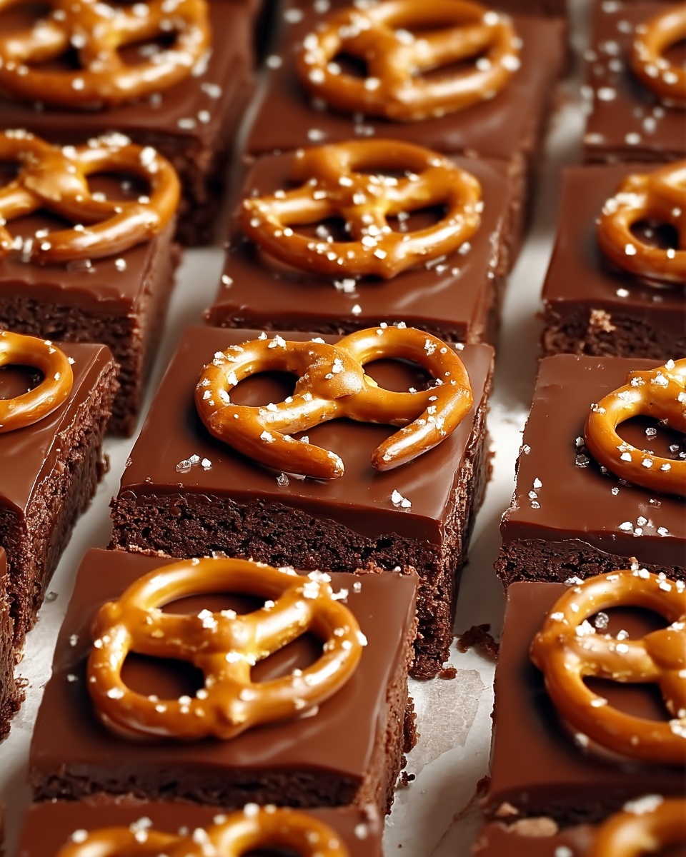 Chocolate Caramel Peanut Butter Pretzel Bars Recipe - Recipe Image