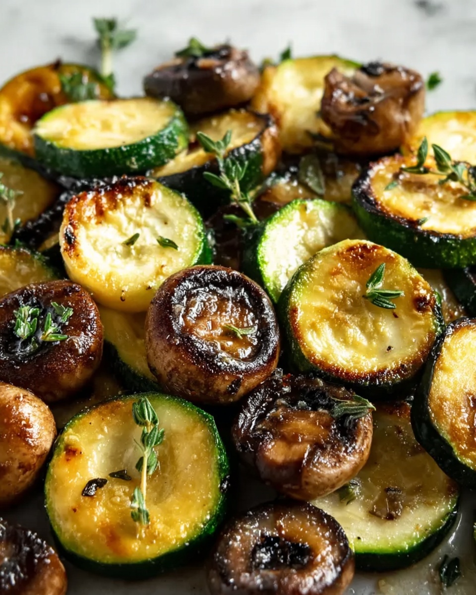 Garlic Herb Zucchini & Mushrooms Recipe - Recipe Image