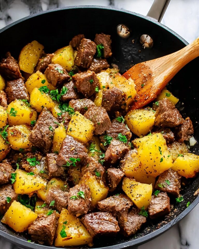 Garlic Butter Steak Bites with Herb Potatoes Recipe
