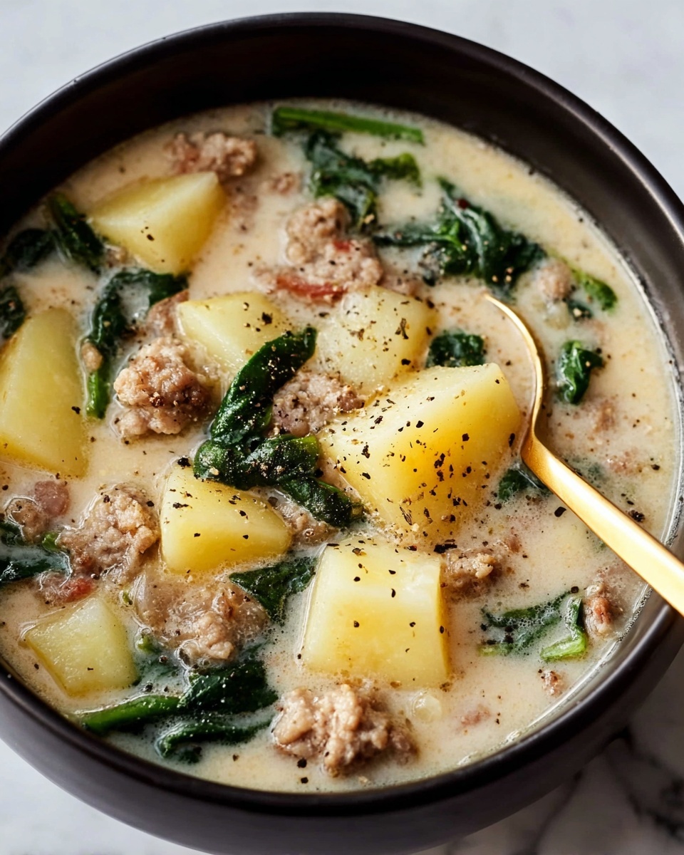 Sausage and Potato Soup with Spinach and Cannellini Beans Recipe - Recipe Image
