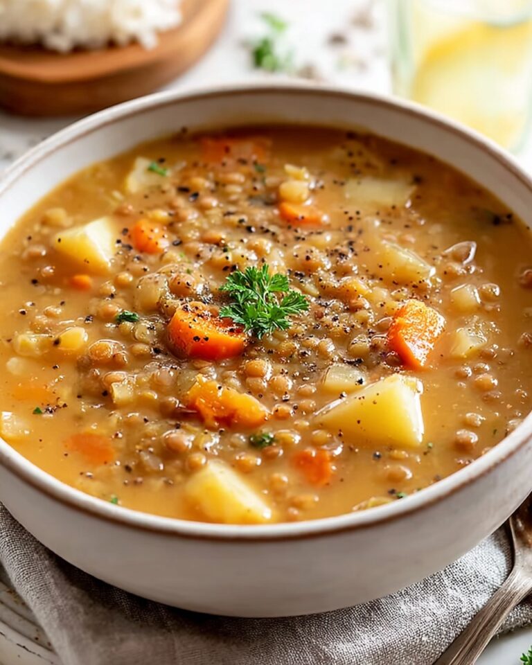 Vegetarian Lentil Soup with Cheddar and Sour Cream Recipe