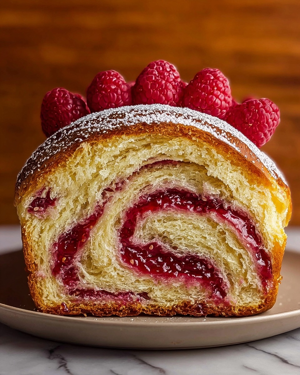 Raspberry Swirl Brioche Loaf: A Deliciously Soft and Fluffy Recipe - Recipe Image
