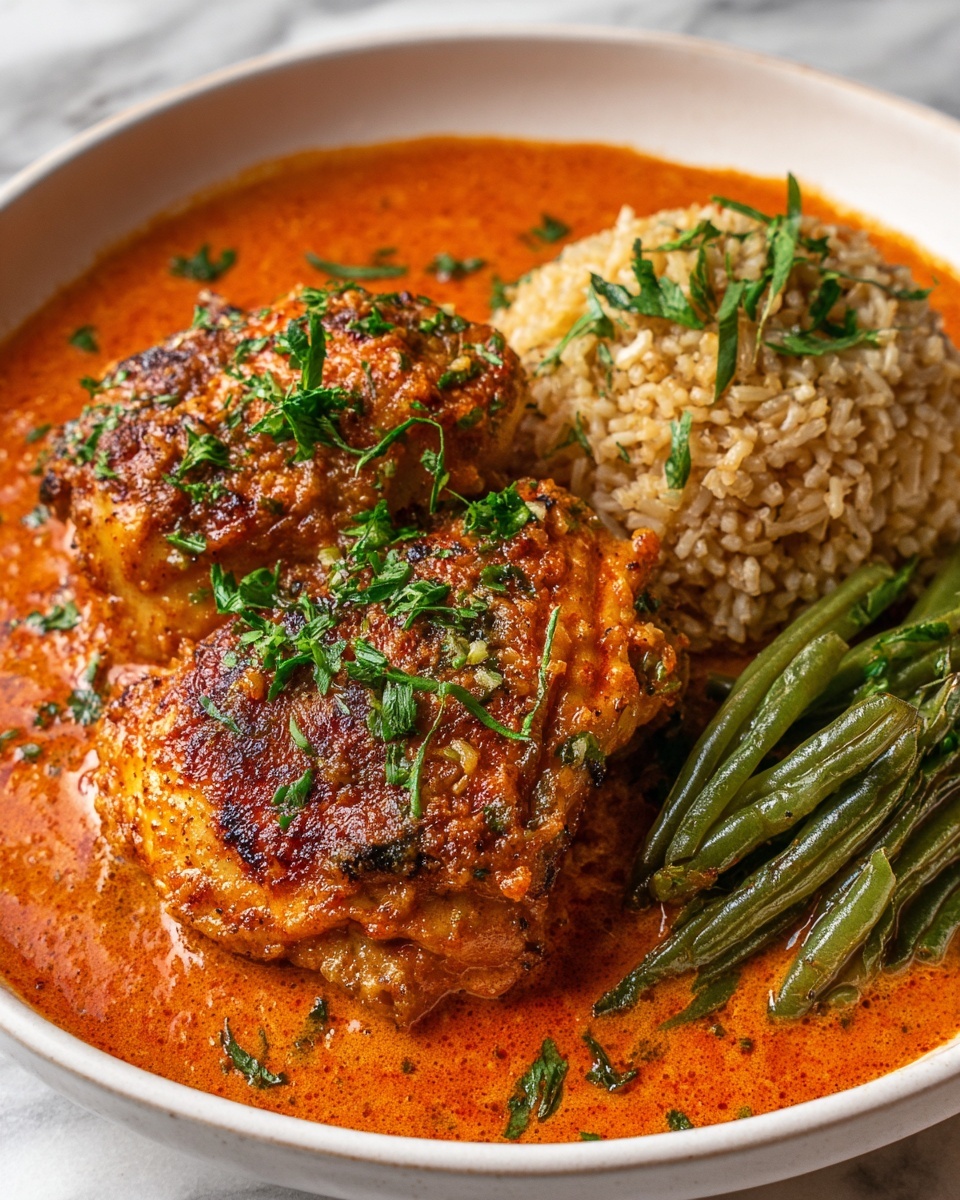 Skillet Chicken in Roasted Red Pepper Sauce Recipe - Recipe Image