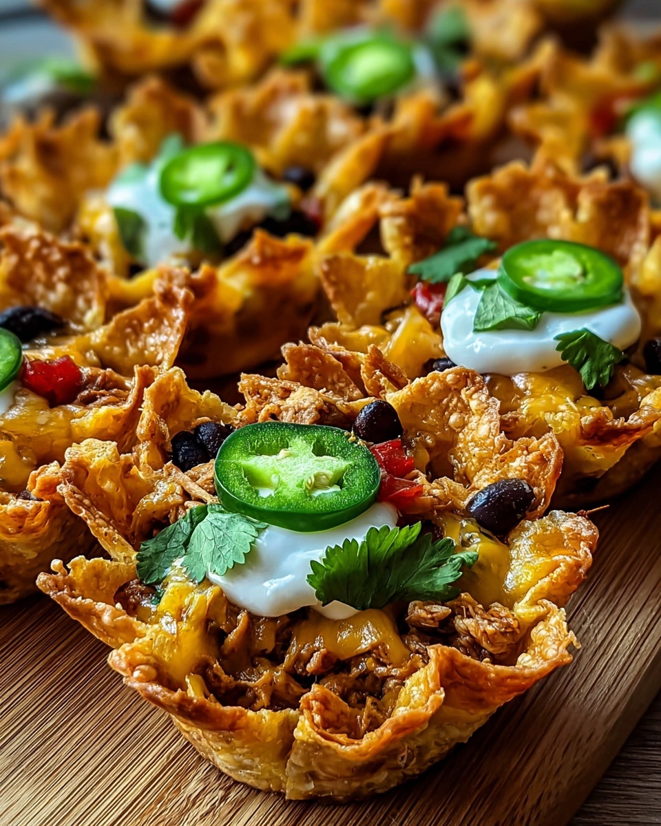 Mini Chicken Fajita Wonton Cups Recipe - Recipe Image