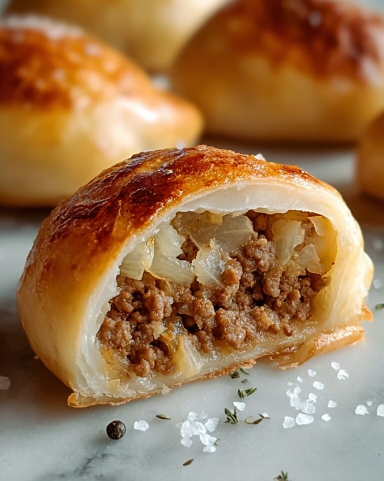 Frozen Bread Dough with Ground Beef and Cabbage Pastries Recipe