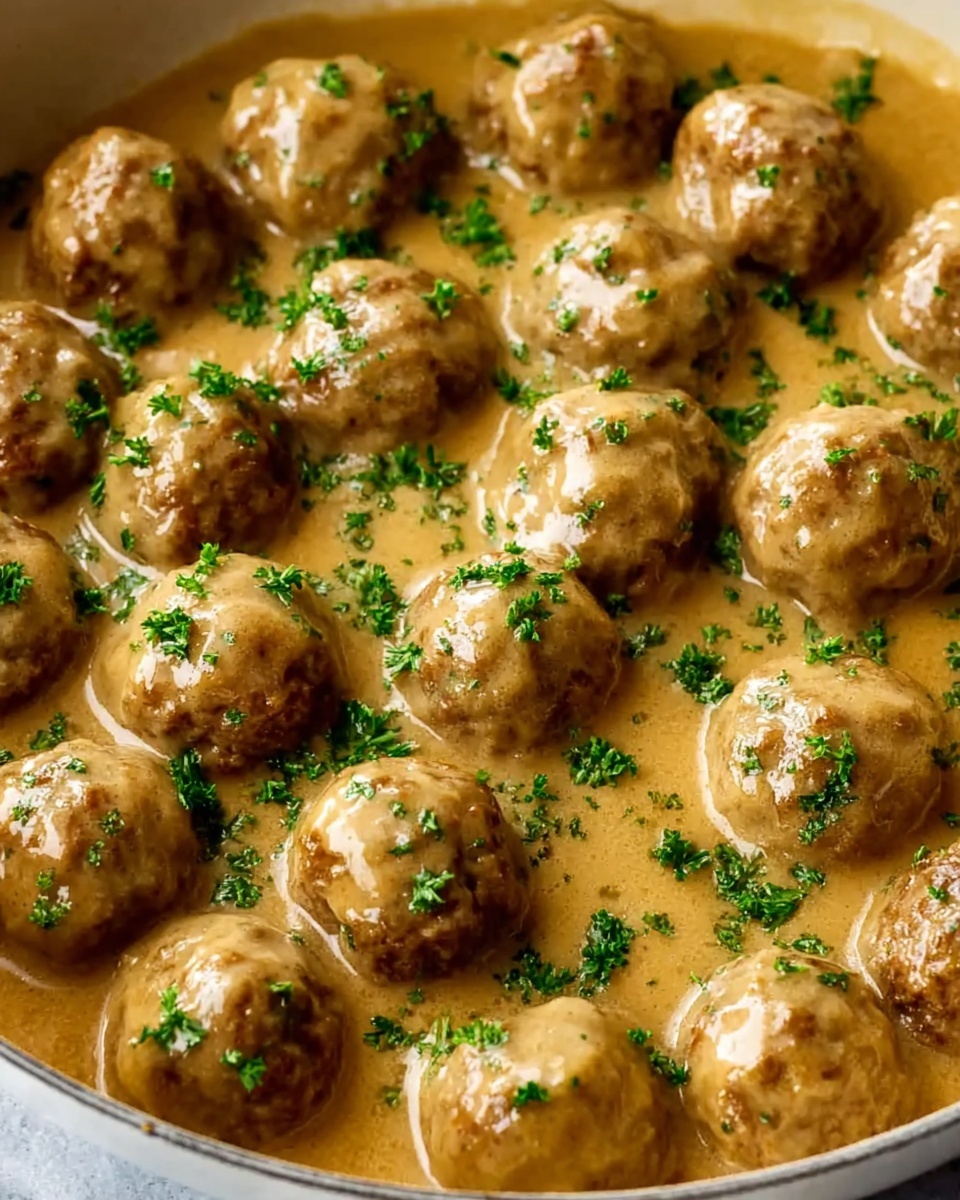 Swedish Meatballs with Creamy Herb Sauce Recipe - Recipe Image