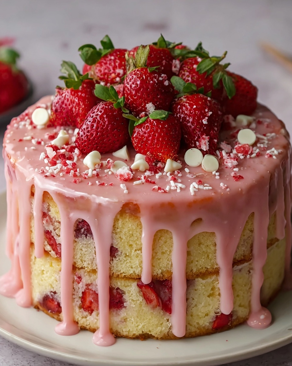 Strawberry Seismic Cake Recipe - Recipe Image