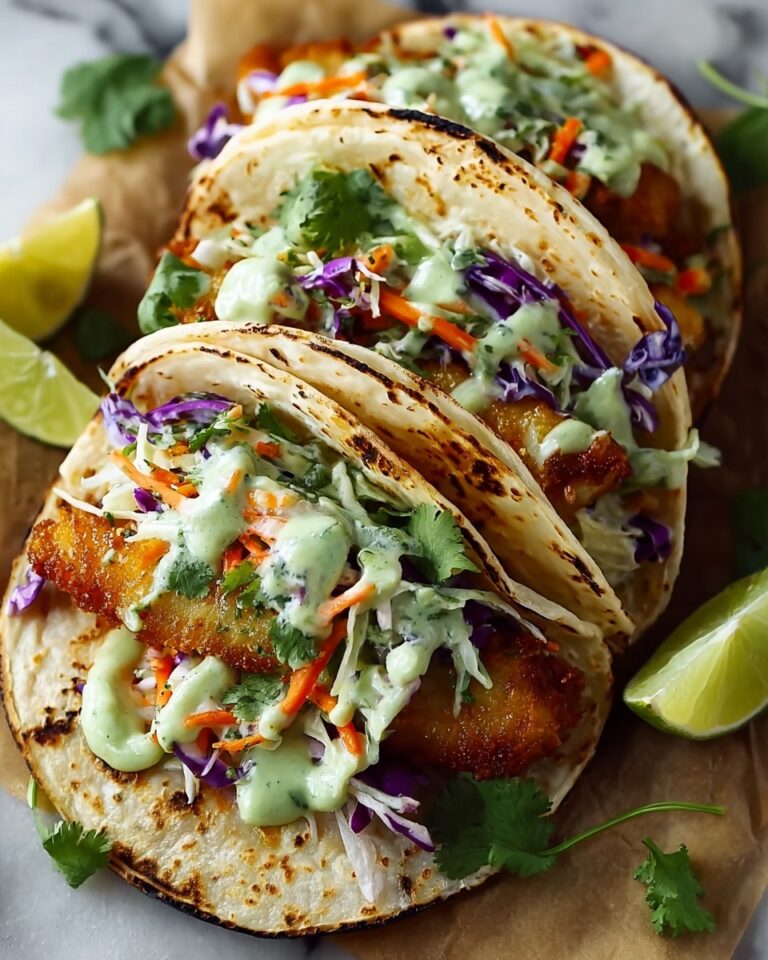 Crispy Fish Tacos with Cilantro Lime Slaw Recipe