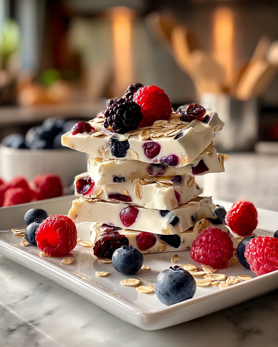 Frozen Yogurt Bark with Berries and Granola Recipe - Recipe Image