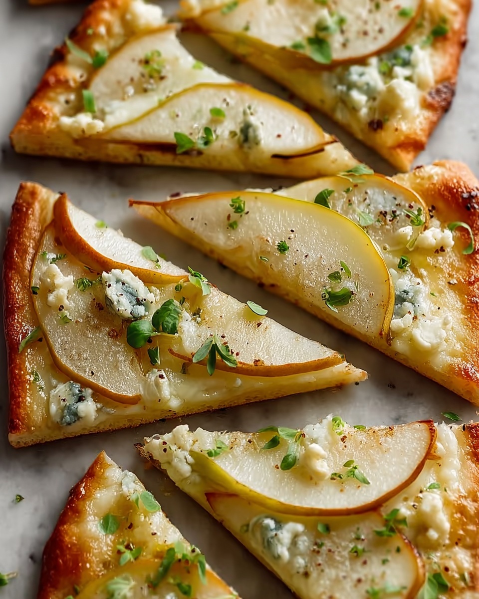 Pear and Gorgonzola Flatbread with Honey and Walnuts Recipe - Recipe Image