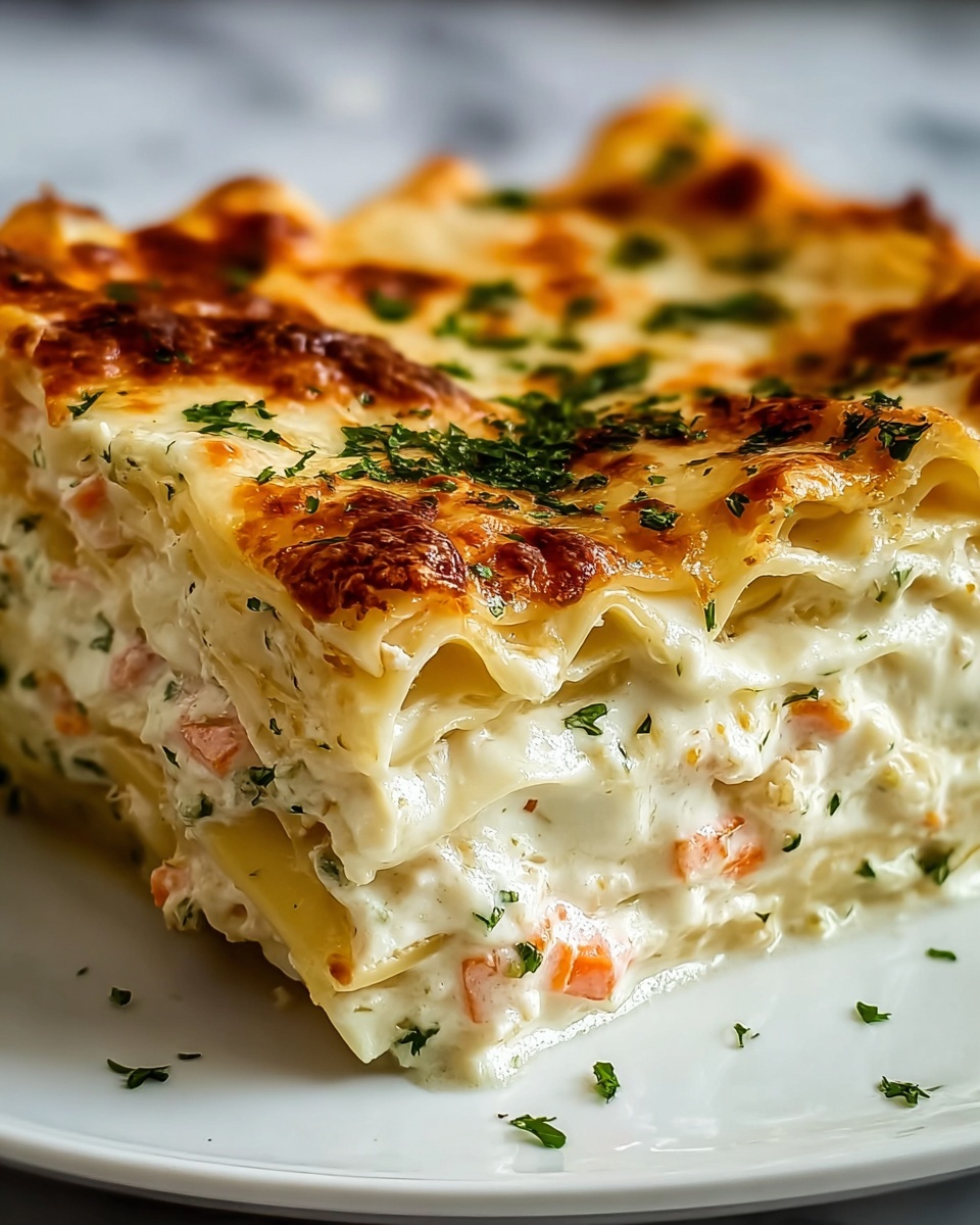 Shrimp Lasagna with White Sauce and Cheese Recipe - Recipe Image