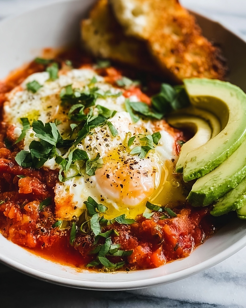 Shakshuka with Feta & Avocado Salad Recipe - Recipe Image