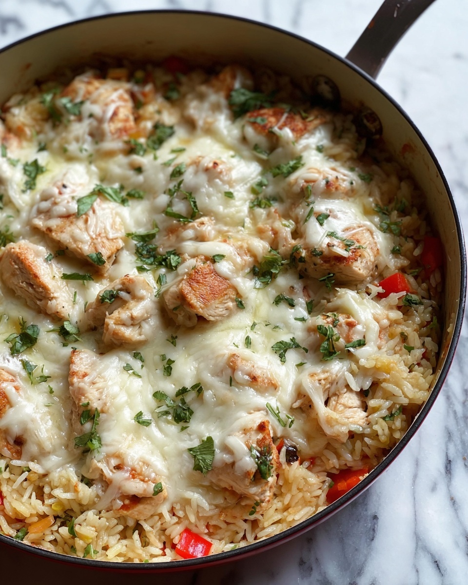 Creamy Chicken, Cheese, and Rice Skillet Recipe - Recipe Image