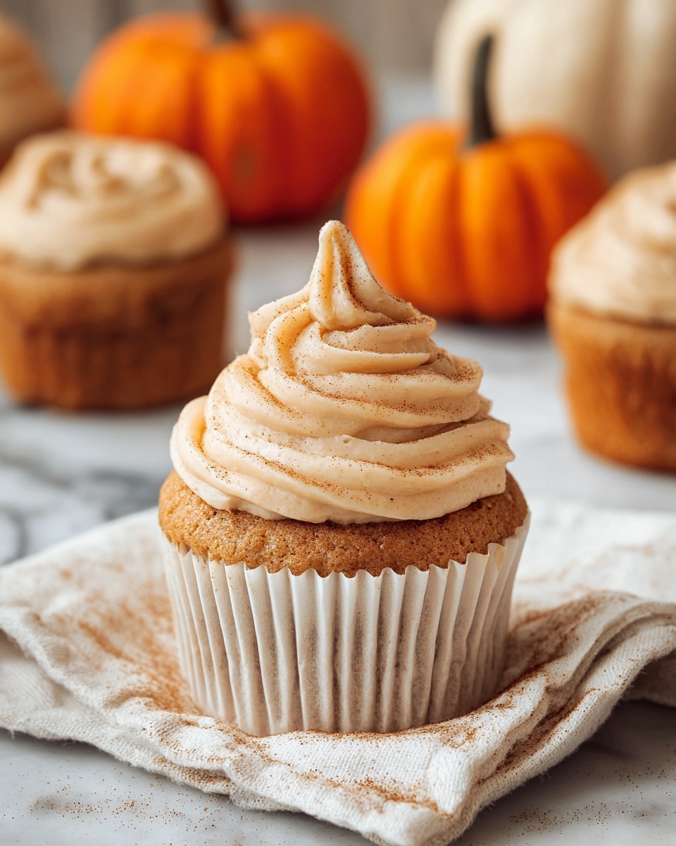 Pumpkin Cupcakes with Cinnamon Cream Cheese Frosting Recipe - Recipe Image
