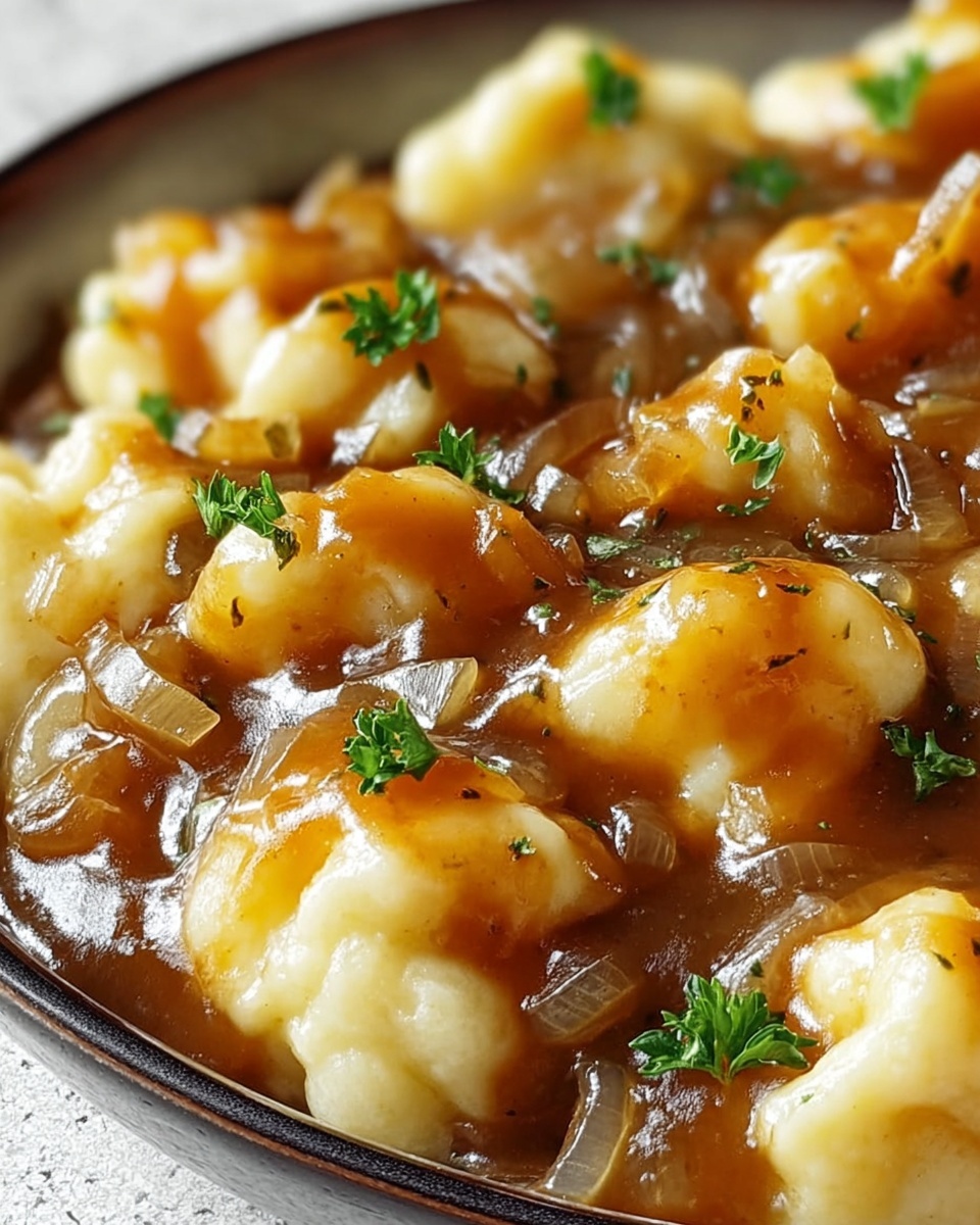 French Onion Skillet Sauce with Meat or Vegetables and Rice Recipe - Recipe Image