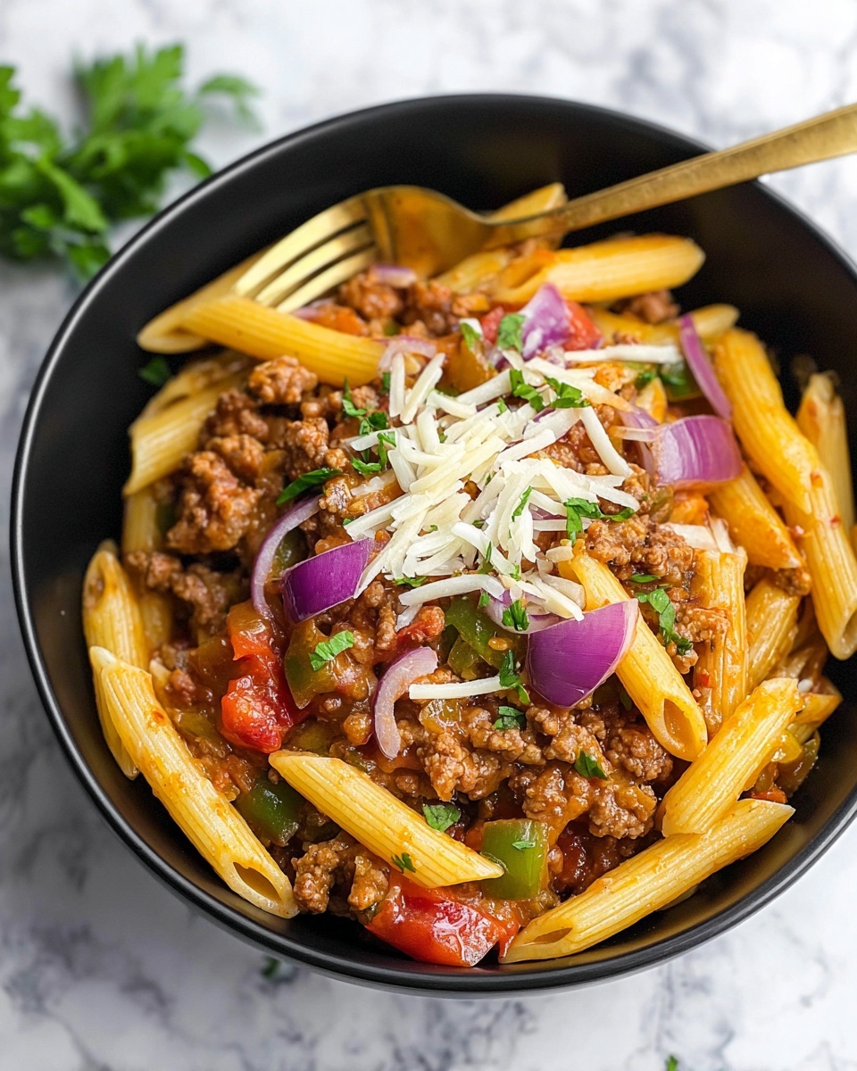 Instant Pot Enchilada Pasta with Ground Beef and Vegetables Recipe - Recipe Image