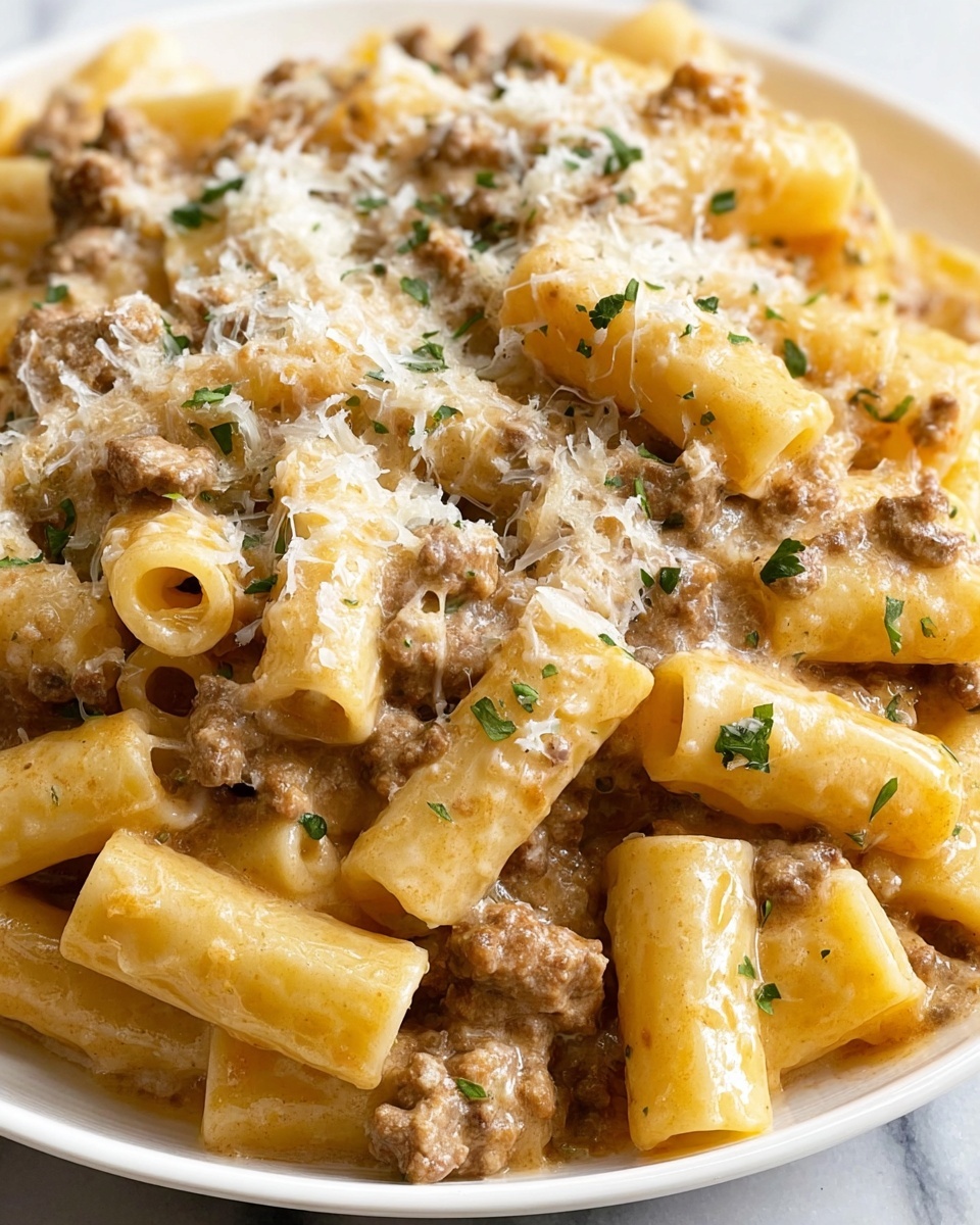 One-Pot Creamy Beef Pasta Recipe - Recipe Image