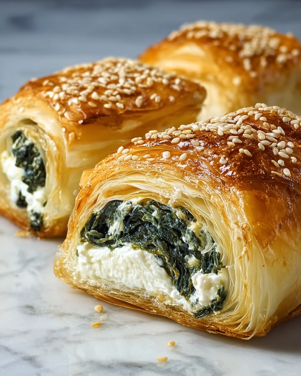 Spinach and Ricotta Stuffed Puff Pastry Pastries Recipe - Recipe Image