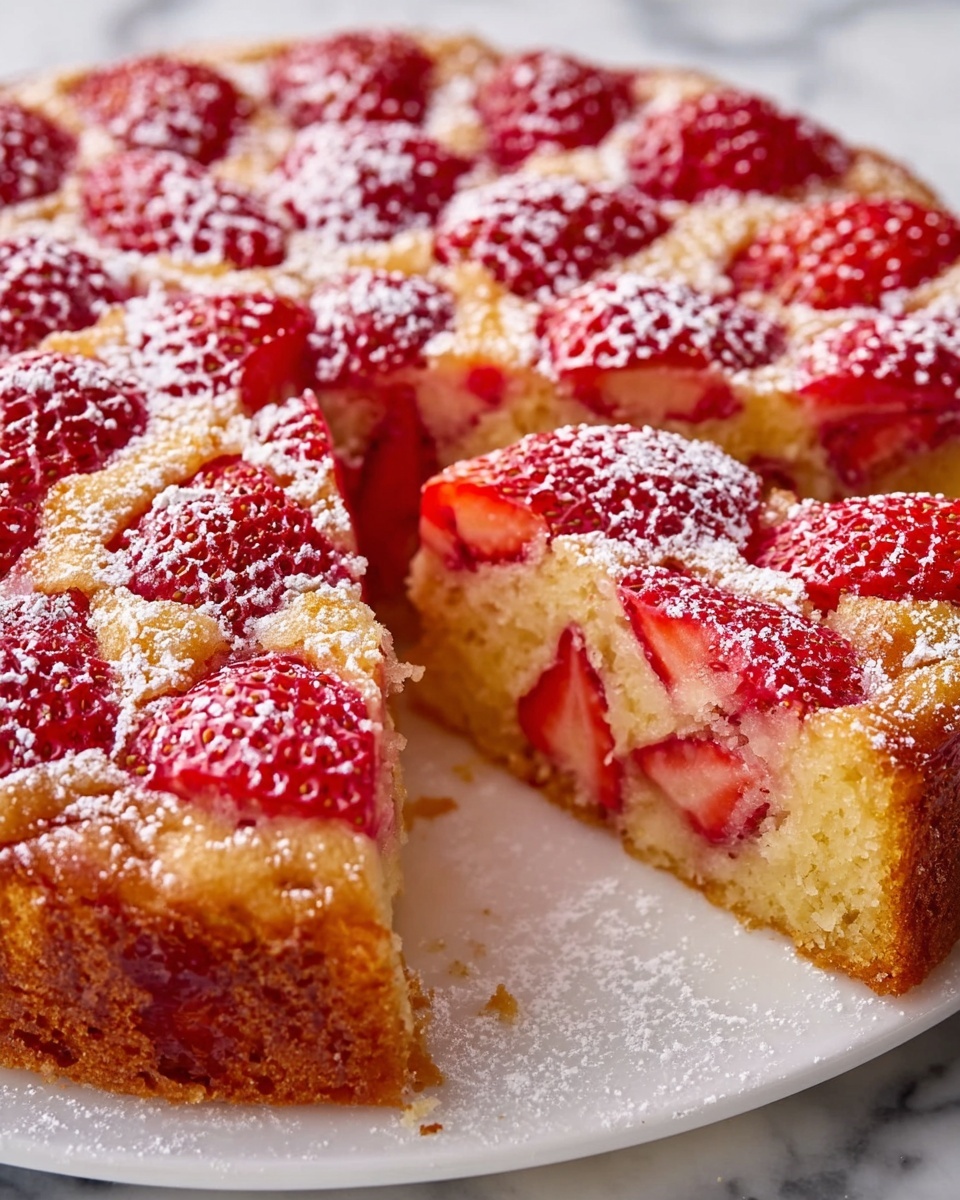 Strawberry Rhubarb Cake Recipe - Recipe Image