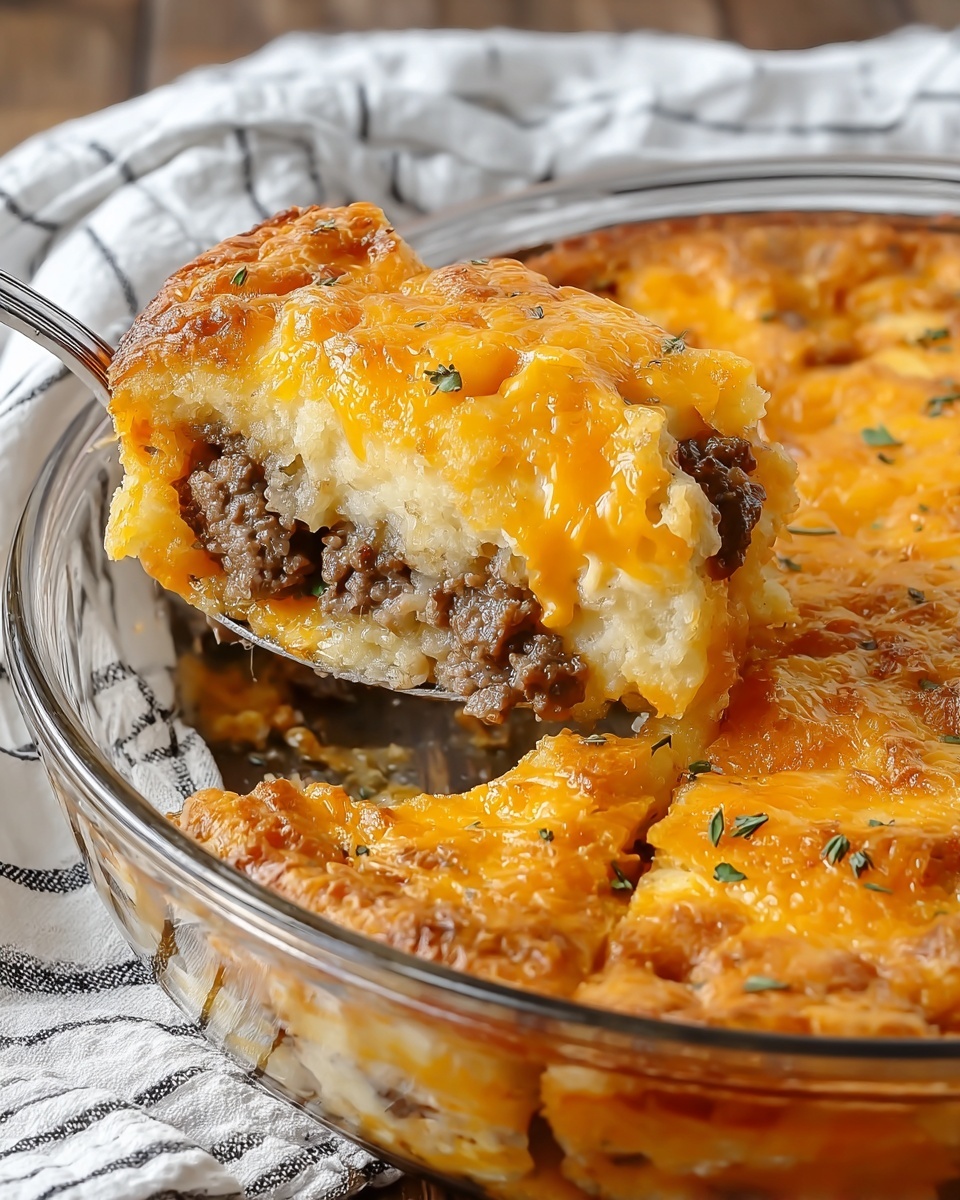 Cheddar Bay Ground Beef Cobbler Recipe - Recipe Image