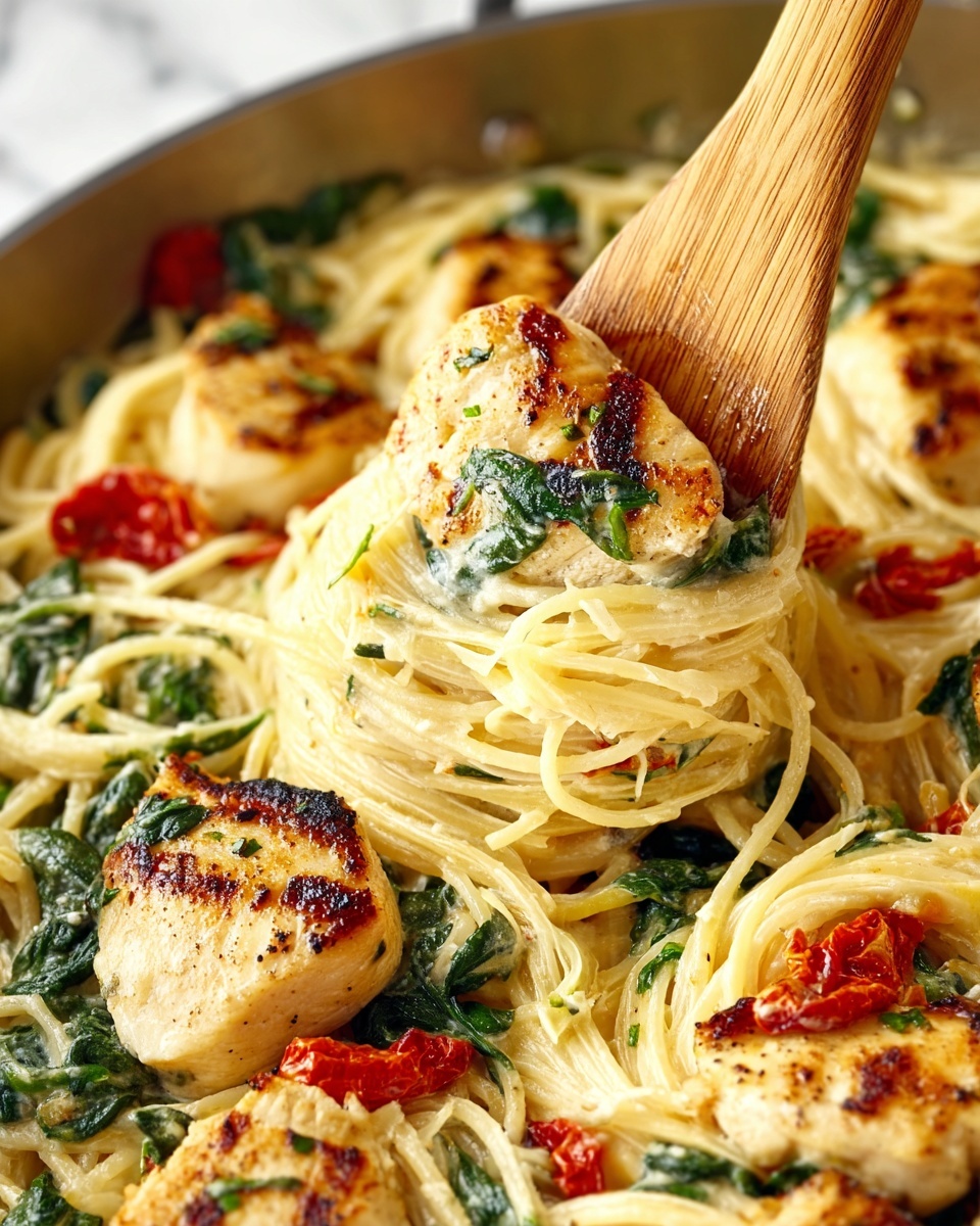 Tuscan Chicken and Spaghetti Squash Skillet Recipe - Recipe Image