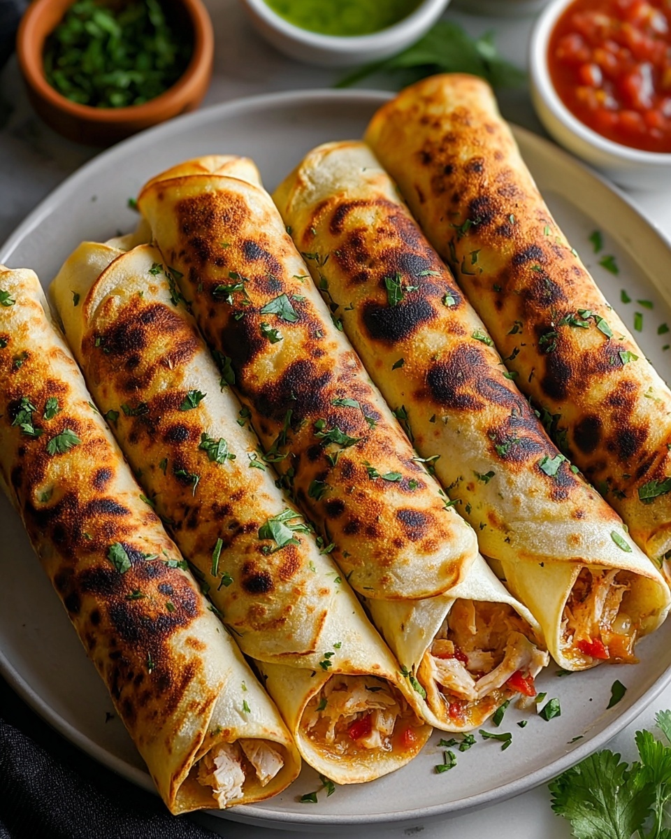 Crunchy Oven Baked Chicken Taquitos Recipe - Recipe Image