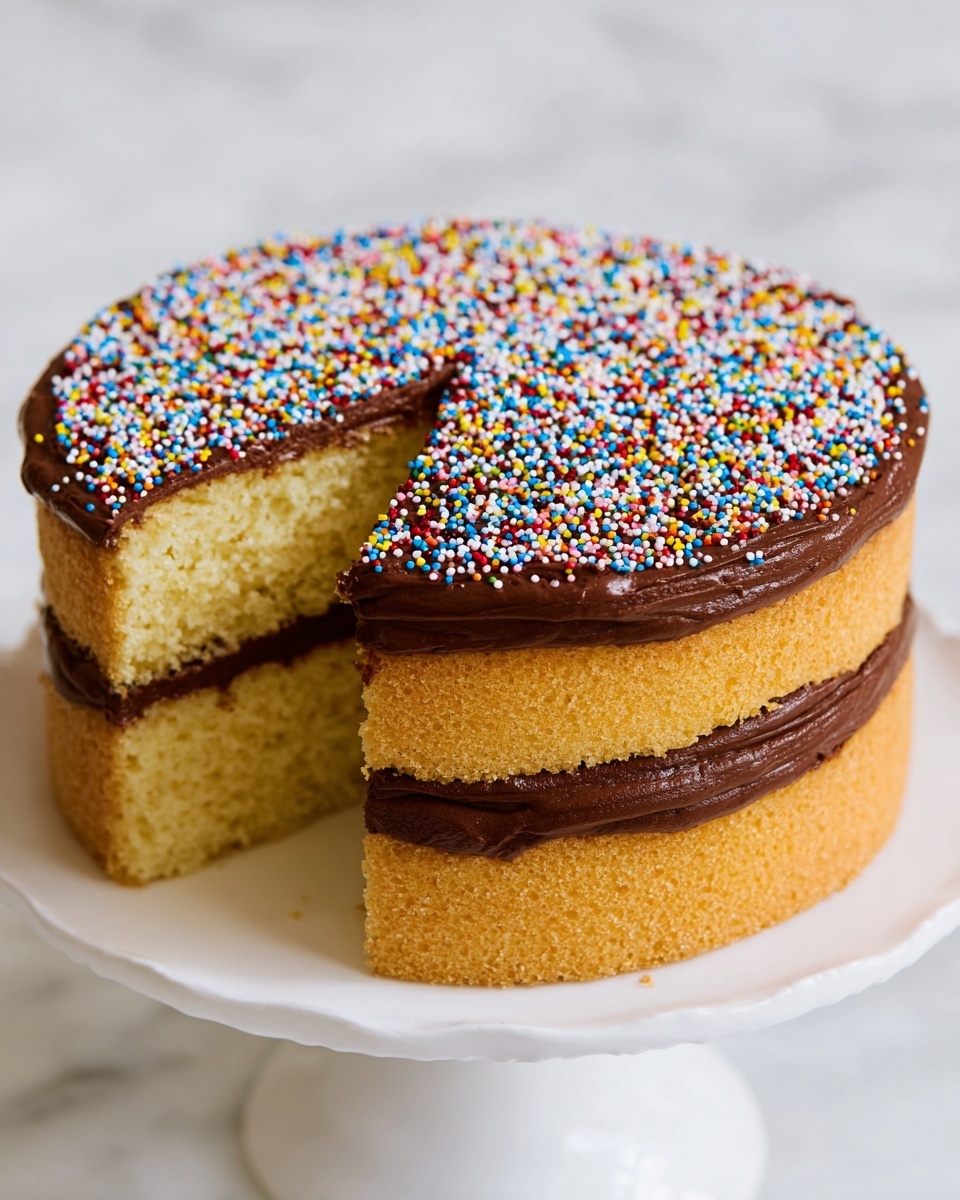 Yellow Cake with Chocolate Buttercream Frosting Recipe - Recipe Image