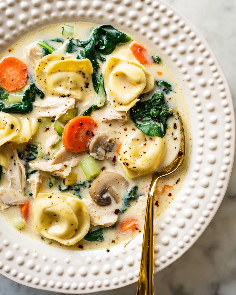 Creamy Spinach Tortellini Soup with Chicken Recipe - Recipe Image