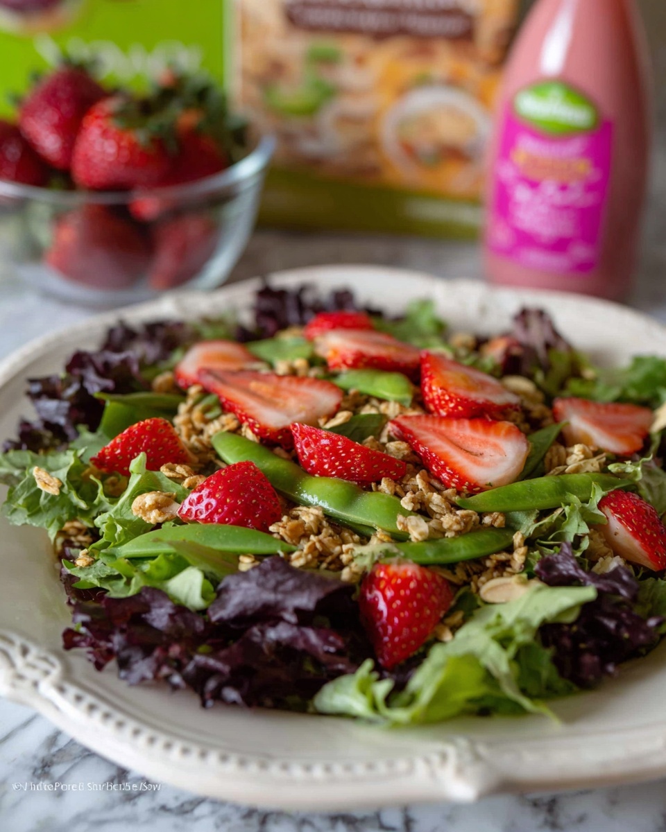 Strawberry, Snap Pea, and Mixed Green Salad Recipe - Recipe Image
