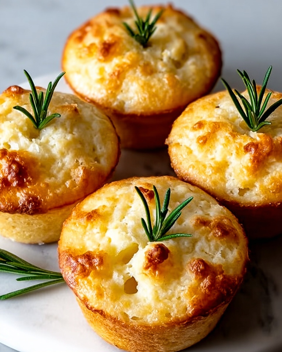 Crispy & Aromatic Golden Crust Garlic Rosemary Focaccia Muffins Recipe - Recipe Image