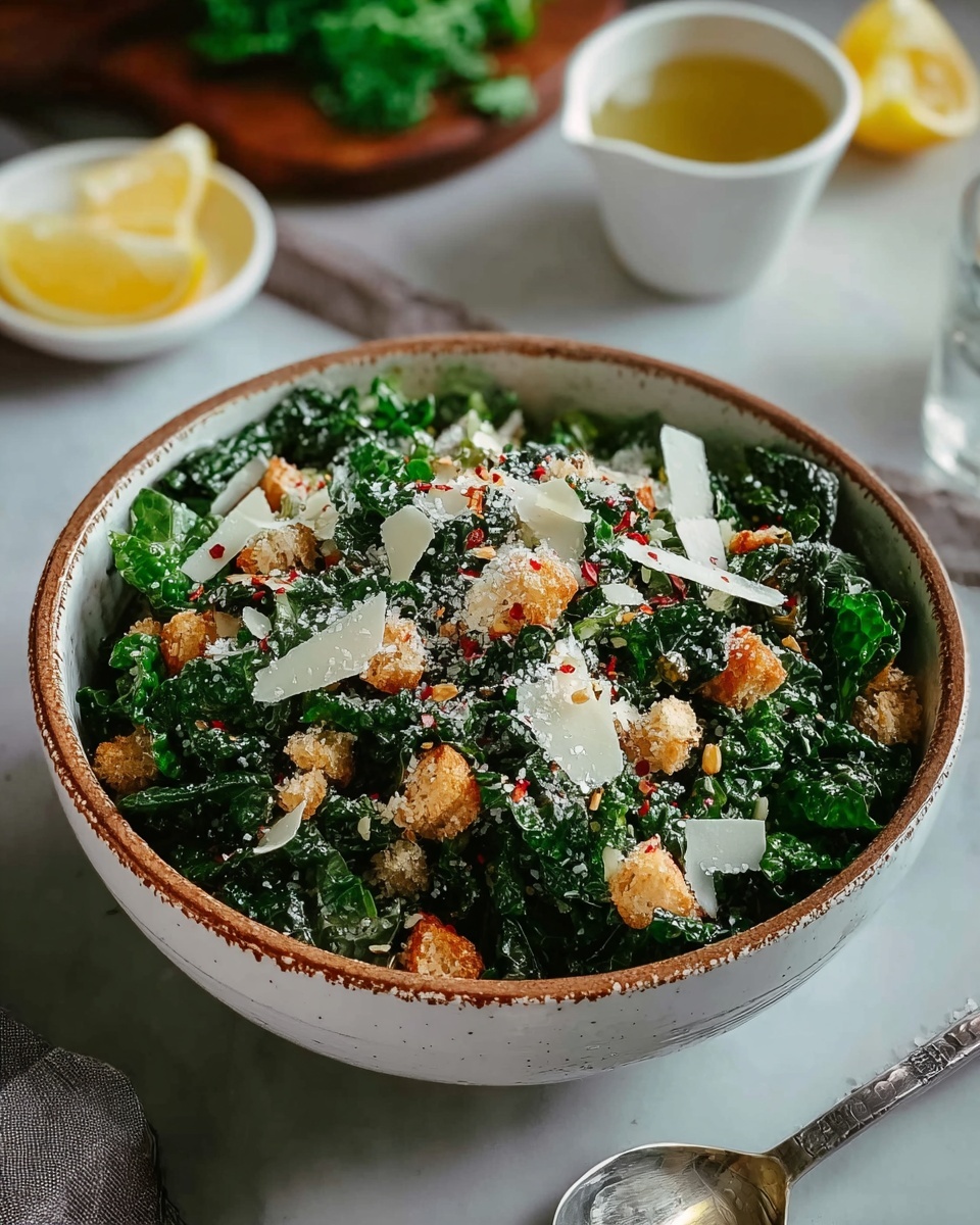 Bright & Flavorful Lemony Parmesan Kale Salad Recipe - Recipe Image