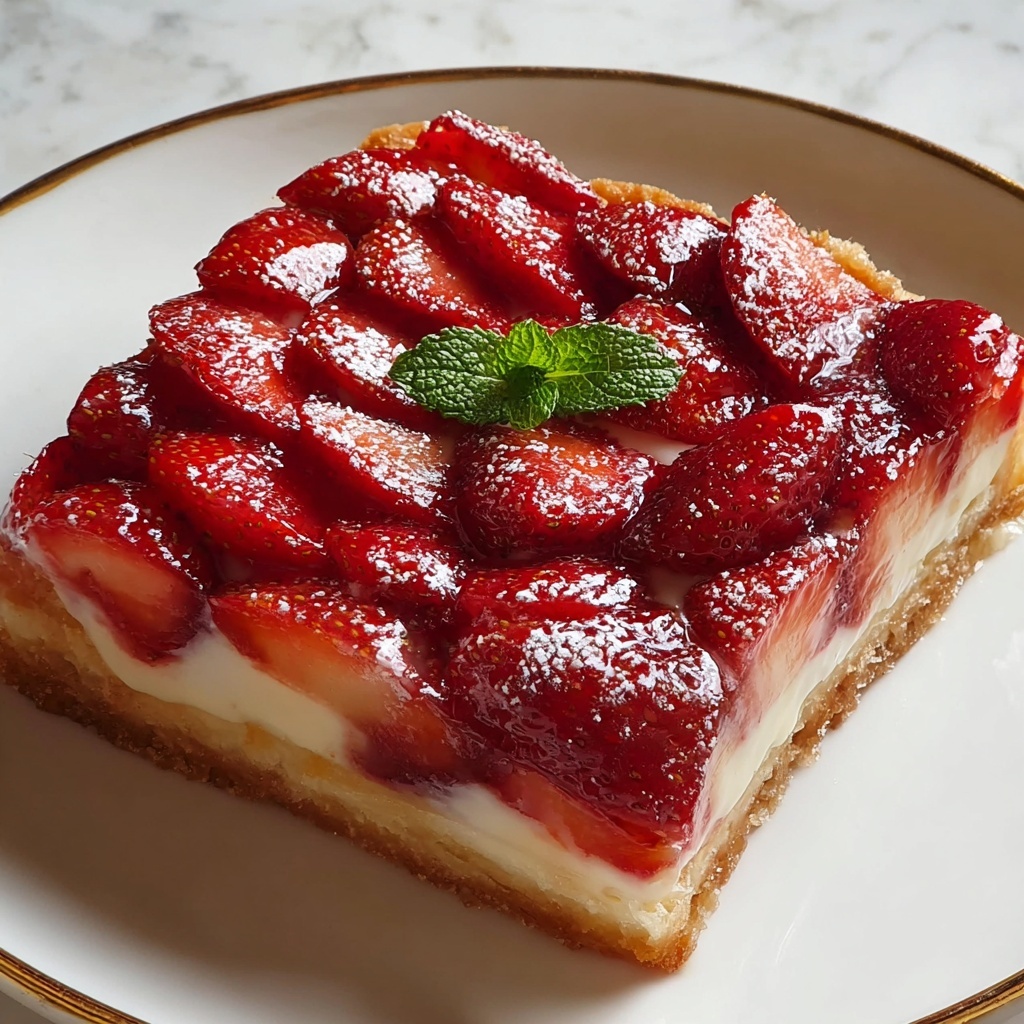 Quick Strawberry Cheesecake Tart with Cream Recipe - Recipe Image