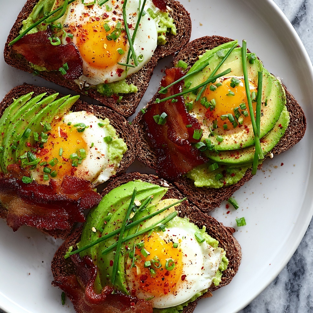 Avocado Bacon and Egg Toasts Recipe - Recipe Image