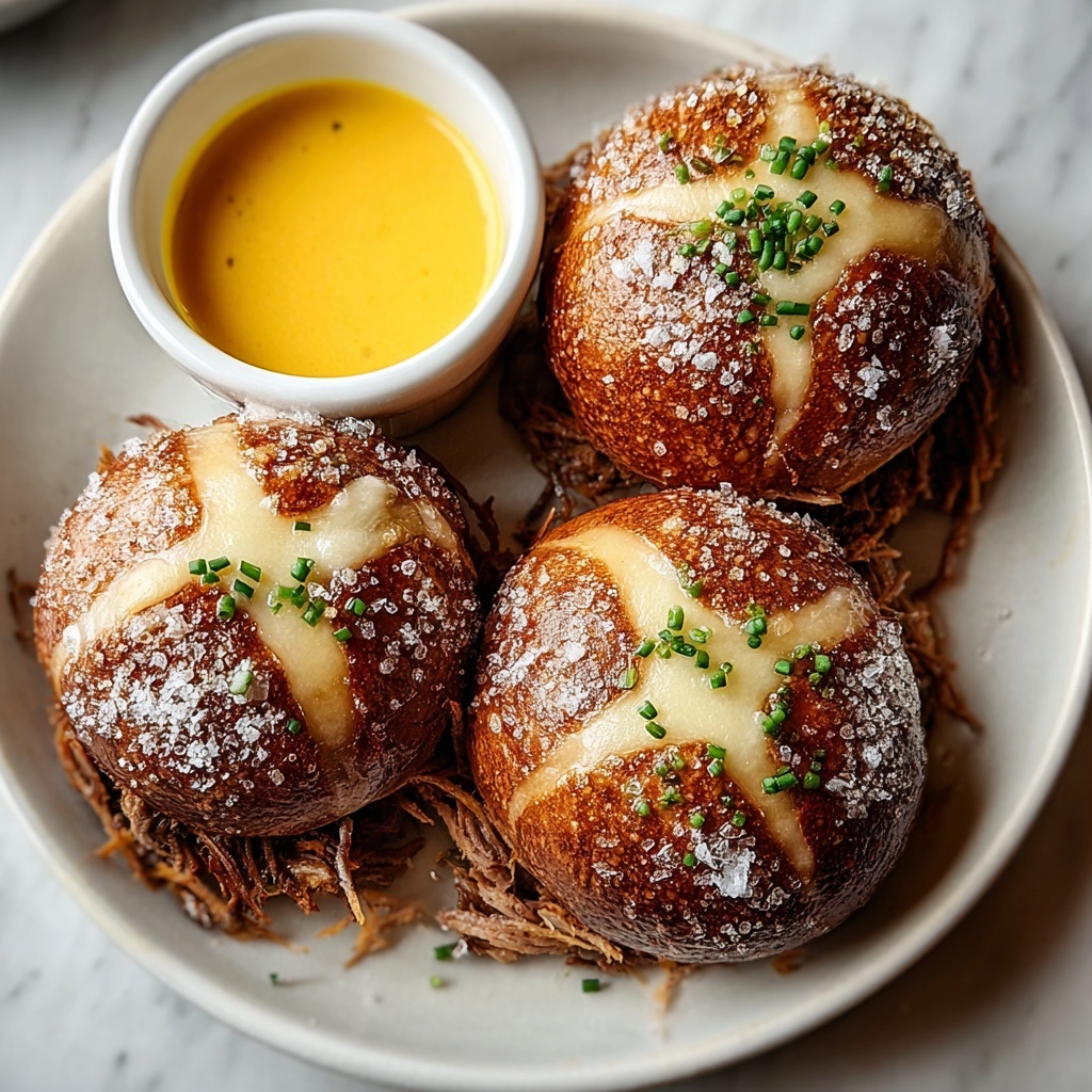 Smoked Brisket & Beer Cheese Pretzel Bombs Recipe - Recipe Image