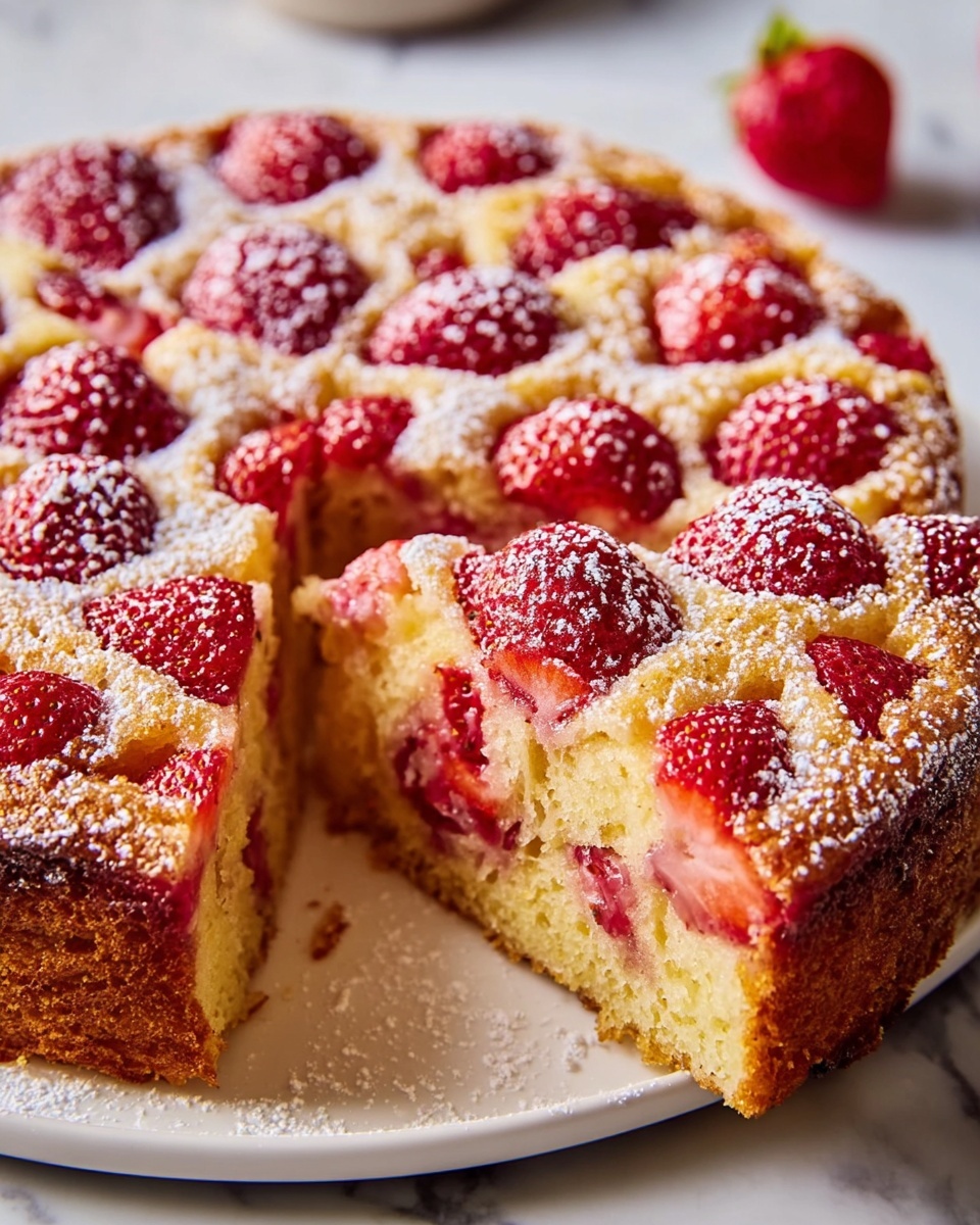 Strawberry Rhubarb Cake Recipe - Recipe Image