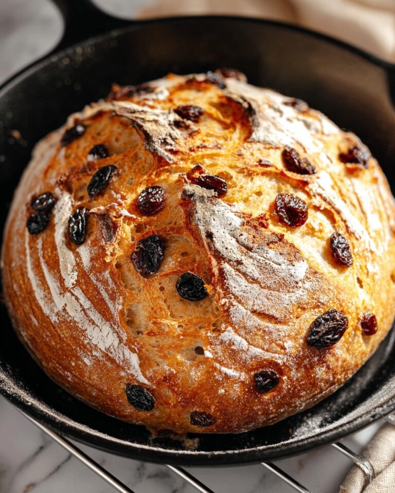 No Knead Cinnamon Raisin Bread Recipe