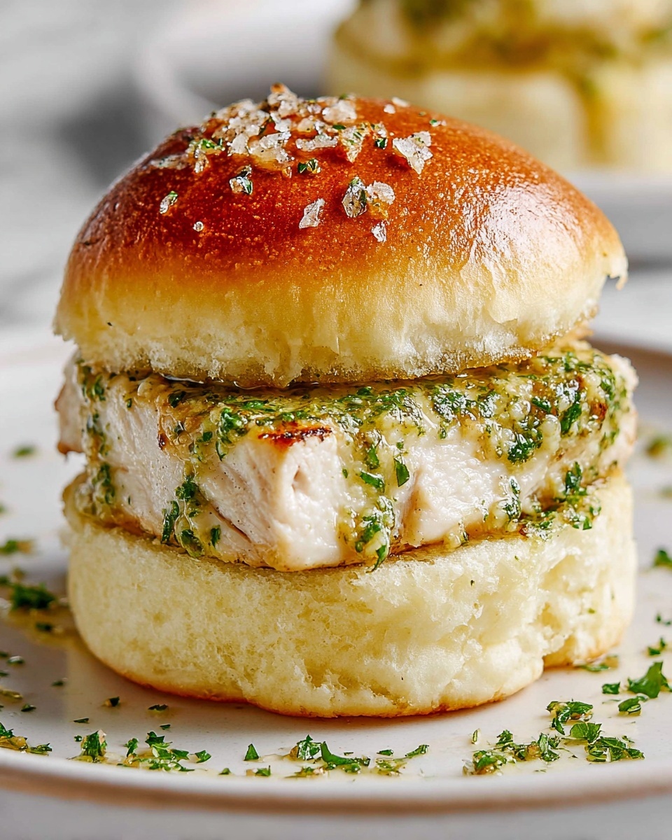 Cheesy Garlic Pesto Chicken Sliders Recipe - Recipe Image