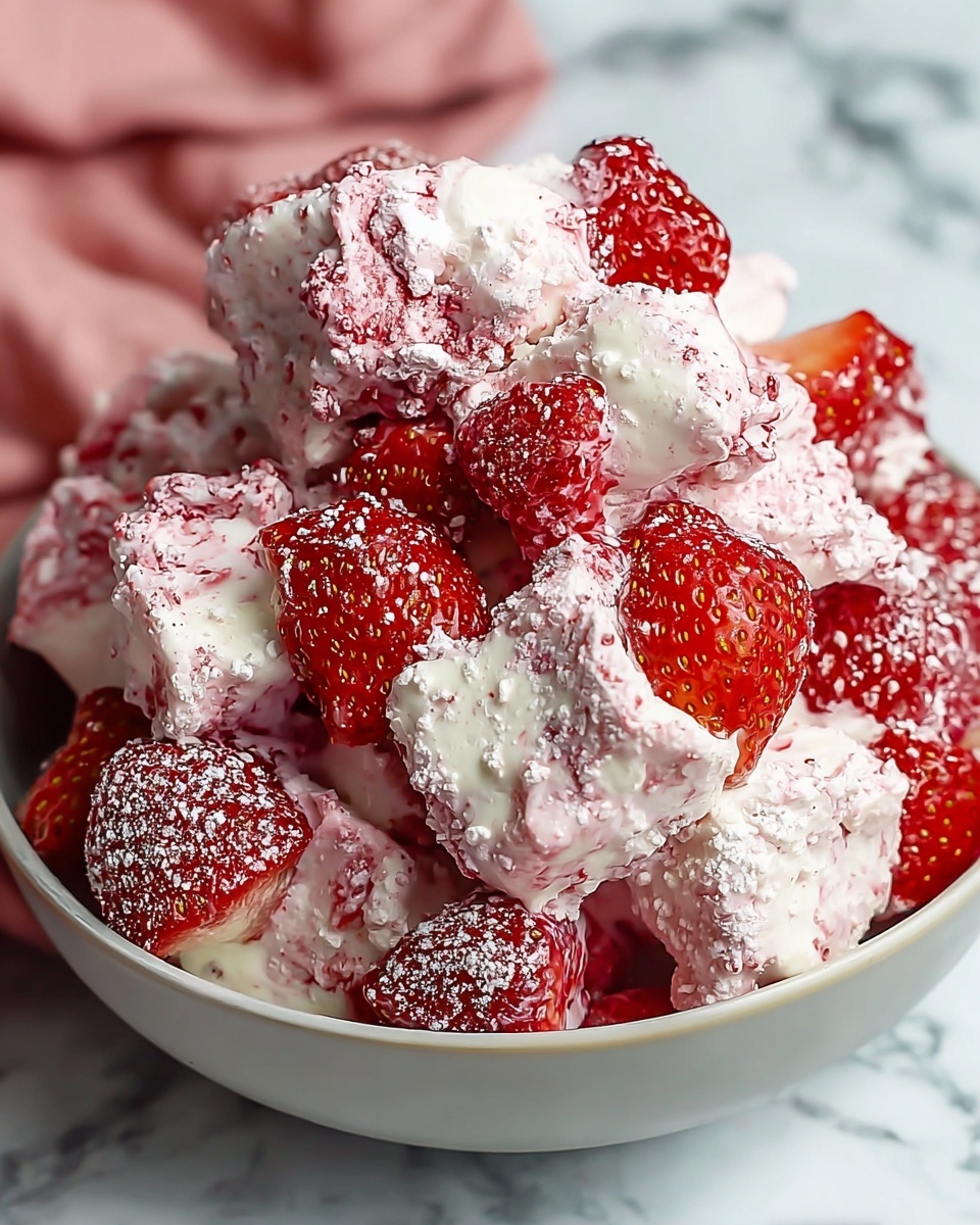 Easy & Delicious Strawberry Shortcake Fluff Salad Recipe - Recipe Image