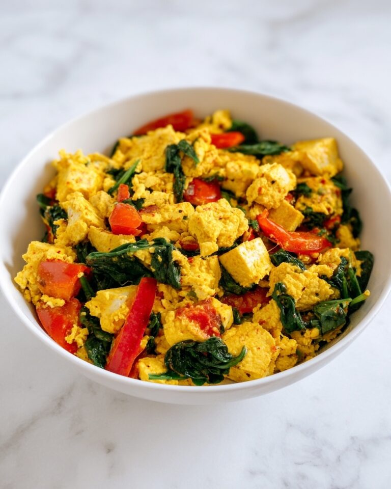 Protein-Packed Tofu Scramble with Spinach and Bell Peppers Recipe