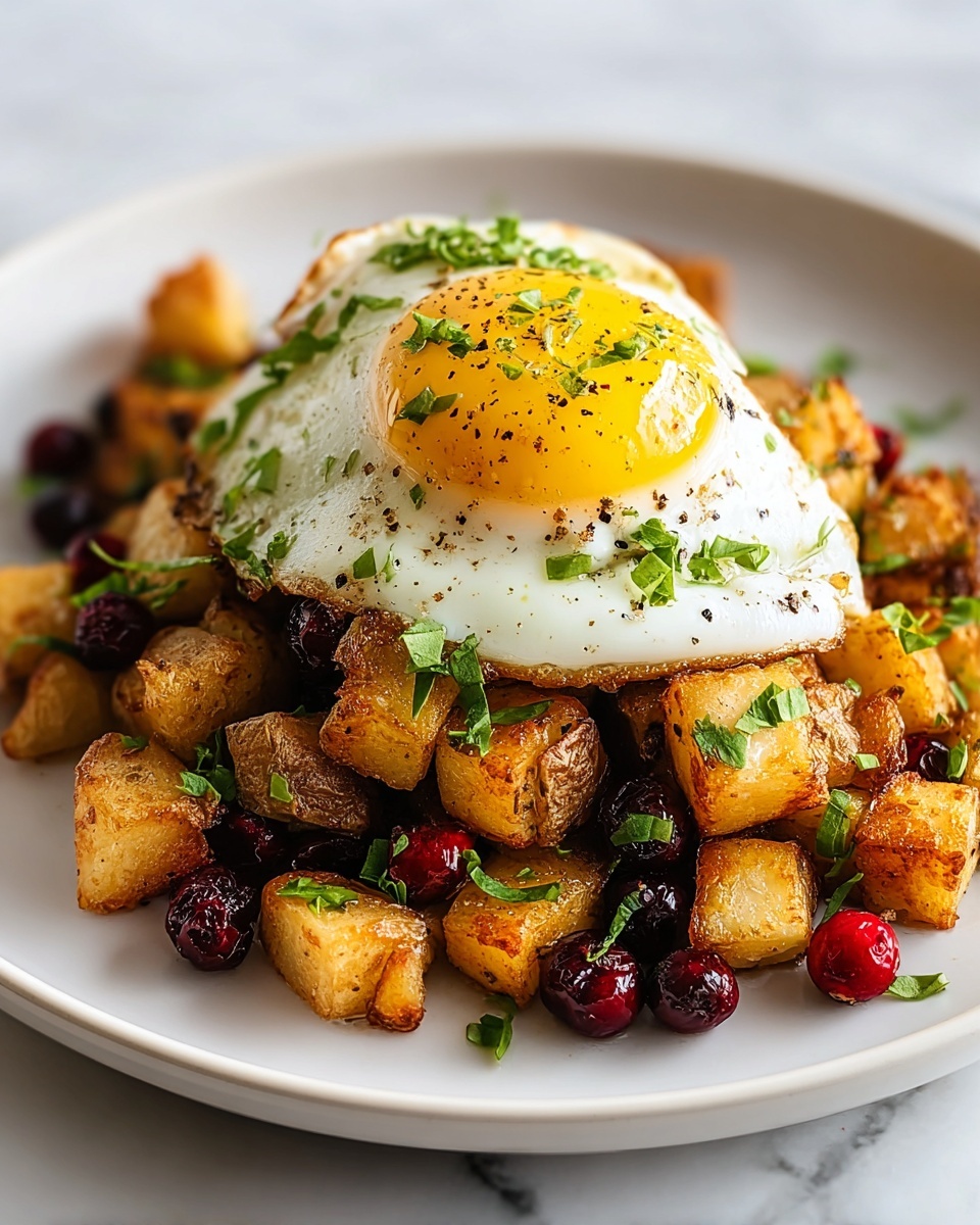 Easy Turkey Cranberry Hash with Poached Egg Recipe - Recipe Image