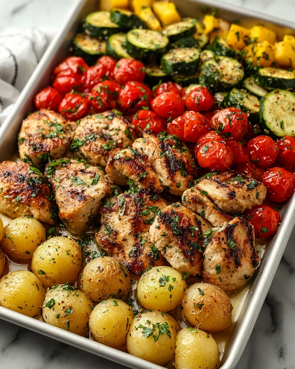 Easy One-Pan Italian Chicken and Veggies Recipe - Recipe Image