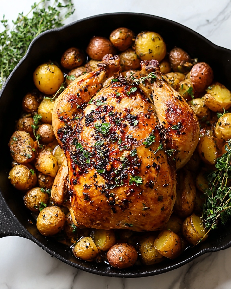 Flavor-Packed One-Pot Roast Chicken with Herbs for a Cozy Weeknight Dinner Recipe - Recipe Image