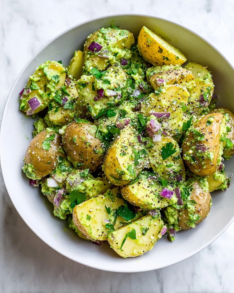 Fresh and Creamy Avocado Potato Salad Recipe - Recipe Image