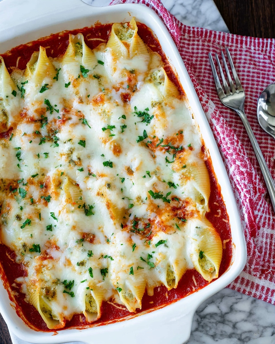 Cheesy Baked Stuffed Shells with Marinara Sauce Recipe - Recipe Image