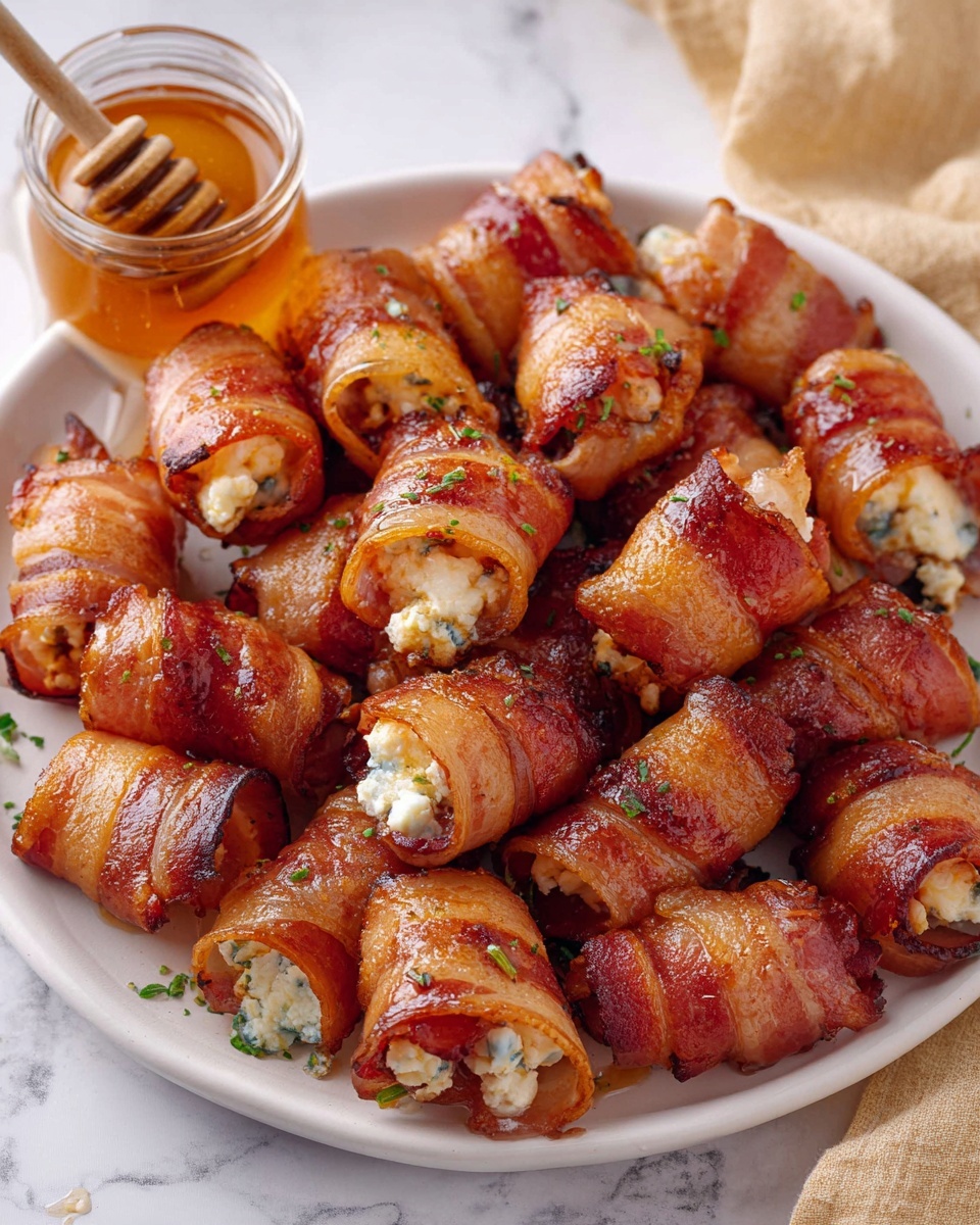 Bacon-Wrapped Stuffed Dates with Goat Cheese and Honey Recipe - Recipe Image