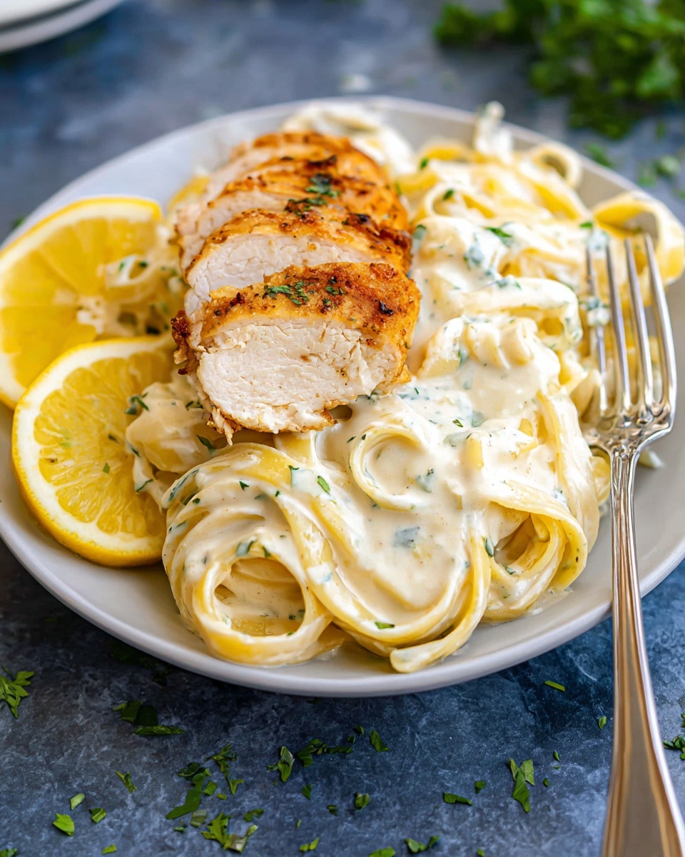 Creamy Lemon Chicken Pasta Recipe - Recipe Image