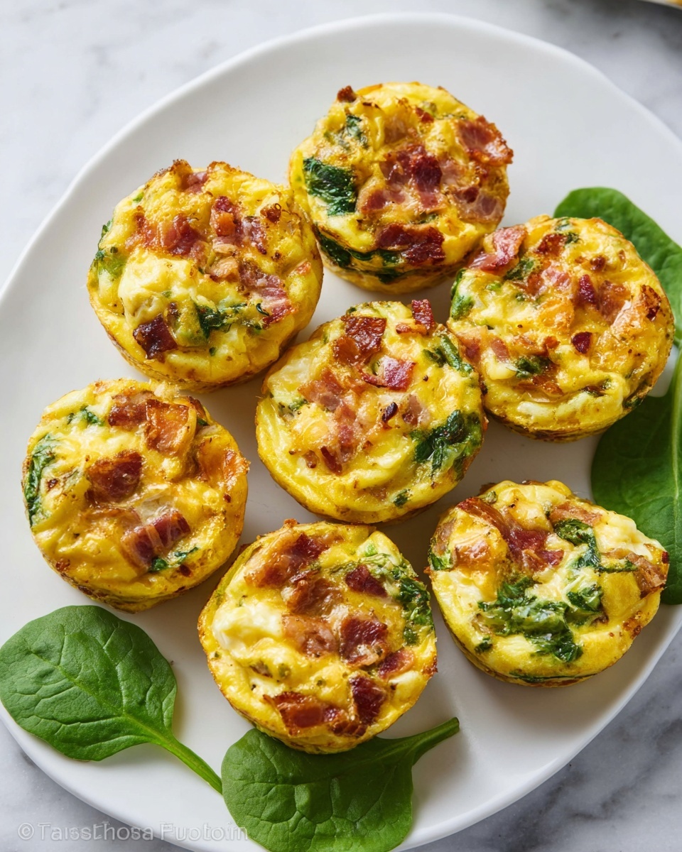 Breakfast Egg Muffins with Bacon, Spinach, and Cheddar Recipe - Recipe Image