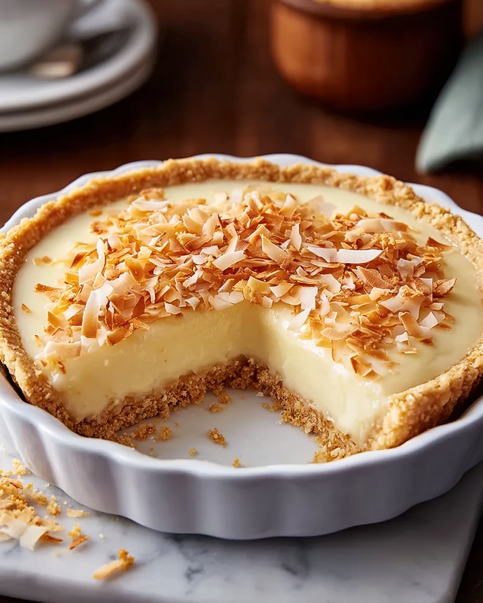 Irresistible Coconut Magic Custard Pie Recipe - Recipe Image