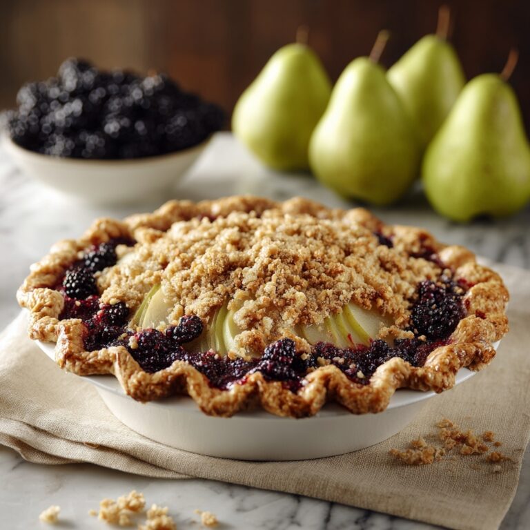 Pear-Blackberry Pie with Almond Crumb Topping Recipe