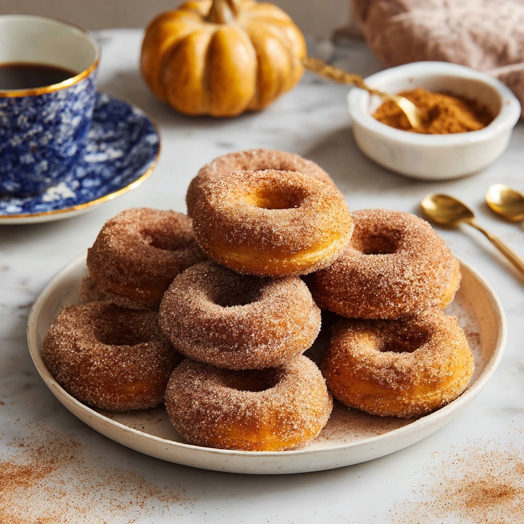 Baked Pumpkin Donuts with Cinnamon Sugar Recipe - Recipe Image